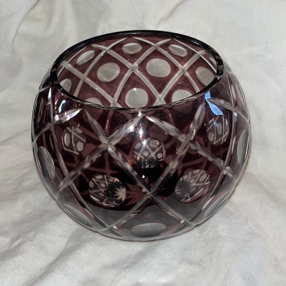 Bohemian Crystal Cut to Clear Glass Bowl - Picture 2 of 4